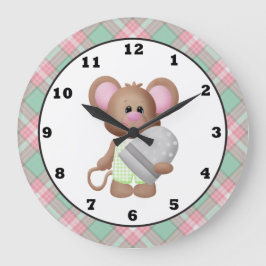 Reloj Redondo Grande Sewing Room Mouse cartoon clock