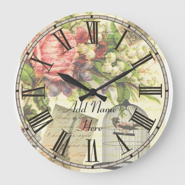 Reloj Redondo Grande Shabby Chic Paris Kitchen Clock añar personalizar  (Anverso)