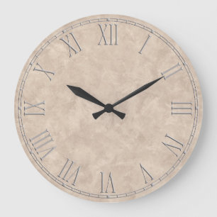 Reloj Redondo Grande Shabby Chic Rustic Beige Tan reloj grande