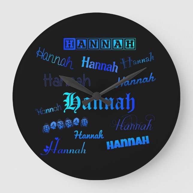 Reloj Redondo Grande Shades of Blue on Black - Hannah (Anverso)