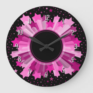 Reloj Redondo Grande Shades Of Pink Starburst Wall Clock