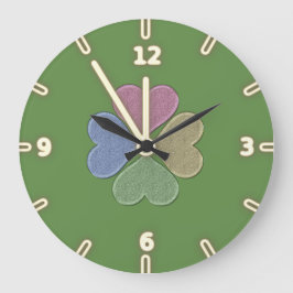Reloj Redondo Grande Shamrock irlandés verde moderno, Día de San Patric