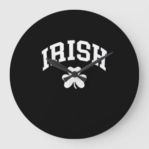 Reloj Redondo Grande Shamrock St Patricks Día Orgullo irlandés Irlandés