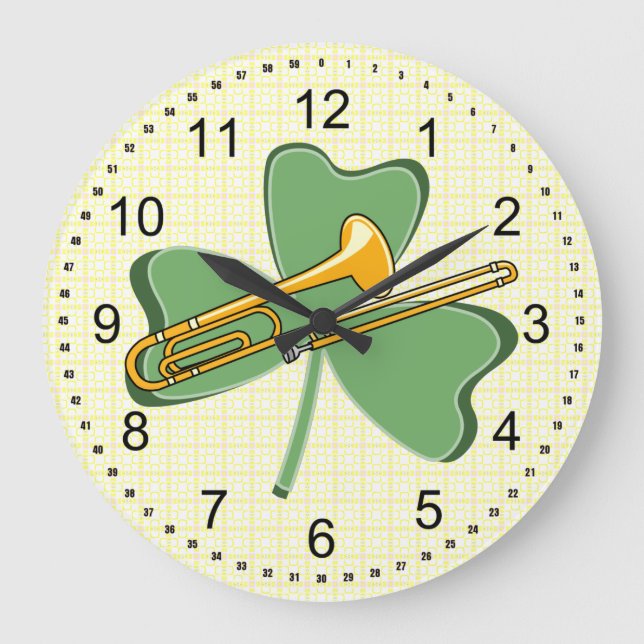 Reloj Redondo Grande Shamrock Trombone (Anverso)