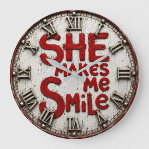 Reloj Redondo Grande She Makes Me Smile