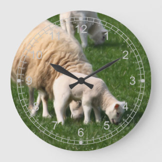 Reloj Redondo Grande Sheep and lambs