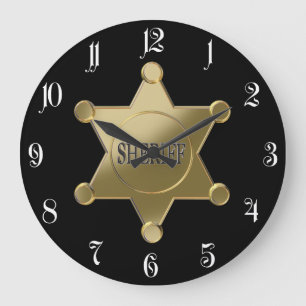 Reloj Redondo Grande Sheriff golden star
