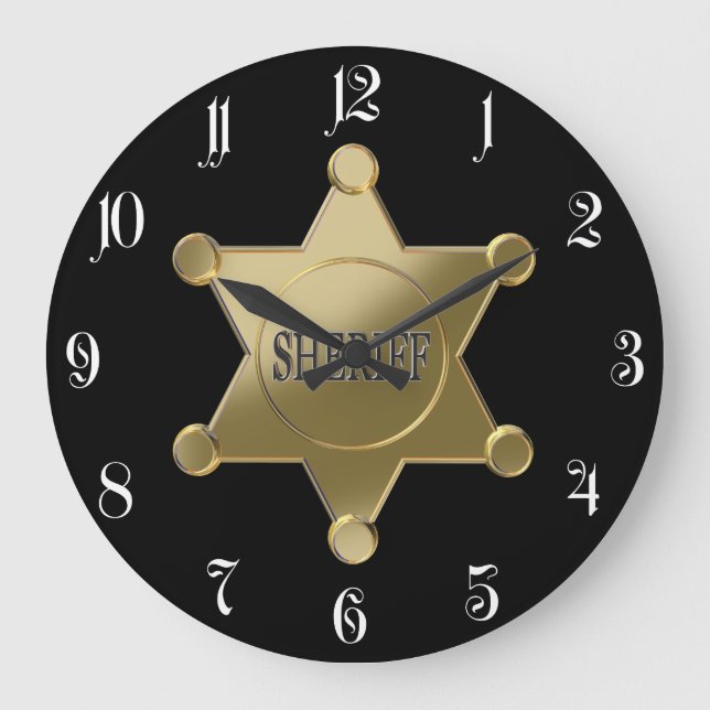 Reloj Redondo Grande Sheriff golden star (Anverso)