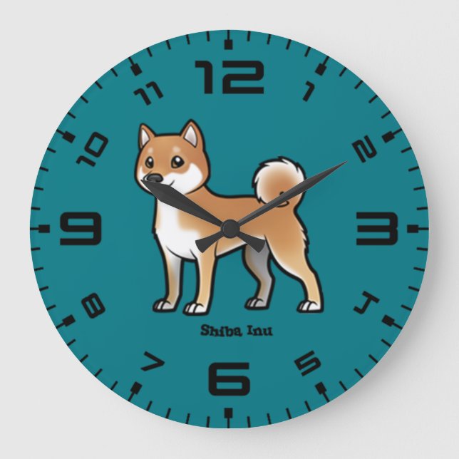 Reloj Redondo Grande shiba inu (Anverso)