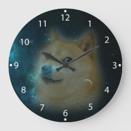 Reloj Redondo Grande shibe doge in space