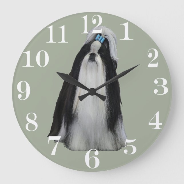 RELOJ REDONDO GRANDE SHIH TZU (Anverso)
