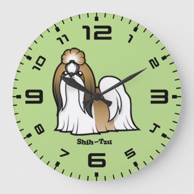 Reloj Redondo Grande Shih Tzu (Anverso)
