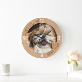 Reloj Redondo Grande Shih tzu lengua graciosa No me digas qué hacer