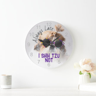 Reloj Redondo Grande Shih Tzu No siempre es una foto graciosa del perro