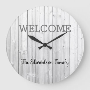 Reloj Redondo Grande Shiplap agradable rústico moderno del gris del