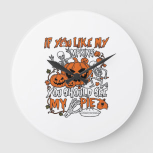 Reloj Redondo Grande Si Te Gustan Las Calabazas Tarta De Esqueleto De H