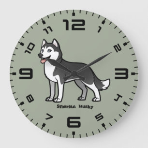 Reloj Redondo Grande Siberian Husky