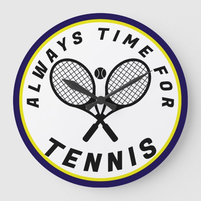 Reloj Redondo Grande Siempre es hora de tenis (Anverso)