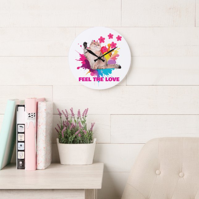 Reloj Redondo Grande Siente el Amor Diseño Hermoso (Sala de lectura)