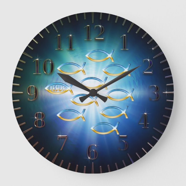 Reloj Redondo Grande Sígalo - símbolo cristiano de los pescados (Anverso)