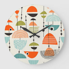 Reloj Redondo Grande Siglo moderno claro de mediados de siglo