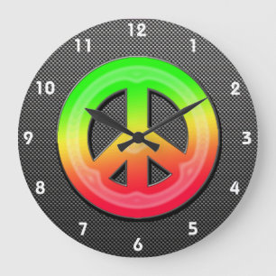 Reloj Redondo Grande Signo de la paz liso