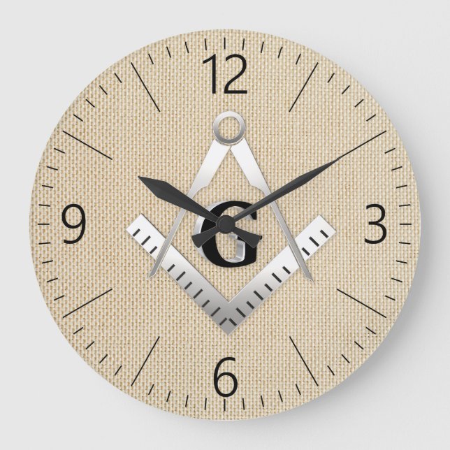 Reloj Redondo Grande Signo de masonería (Anverso)