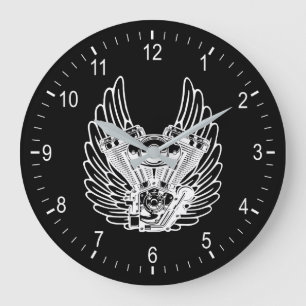 Reloj Redondo Grande Signo de motociclismo