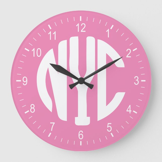 Reloj Redondo Grande Signo de NYC (Anverso)