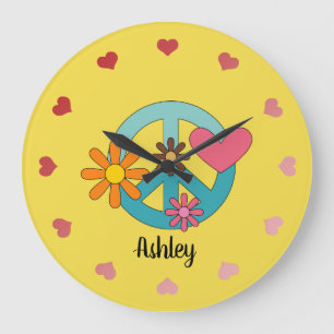 Reloj Redondo Grande Signo de paz de Guay retro personalizado
