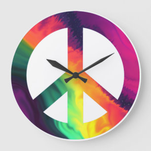 Reloj Redondo Grande Signo de paz hippy reloj grande