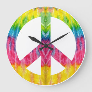 Reloj Redondo Grande Signo de paz hippy reloj grande