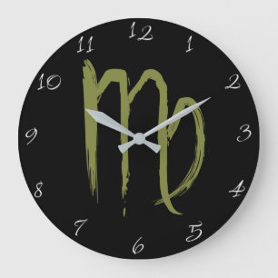 Reloj Redondo Grande Signo del Zodiaco VIRGO Cumpleaños de Julio Agosto