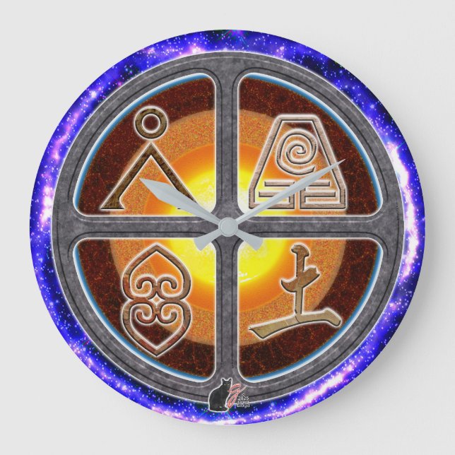 Reloj Redondo Grande Signos de Tierra (Anverso)