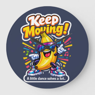 Reloj Redondo Grande ¡Sigue adelante! – Banana Disco Bailando