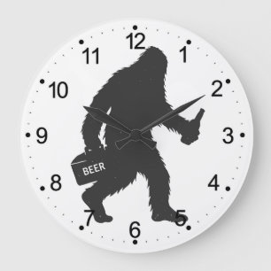 Reloj Redondo Grande Silhouette de cerveza Bigfoot