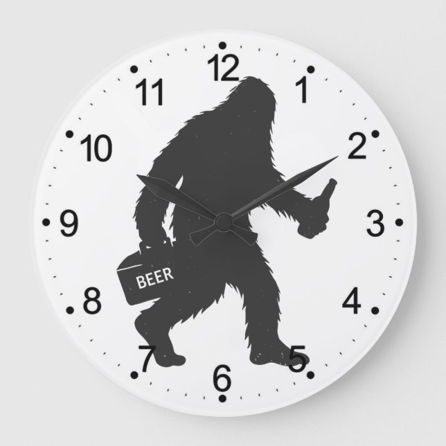 Reloj Redondo Grande Silhouette de cerveza Bigfoot (Anverso)