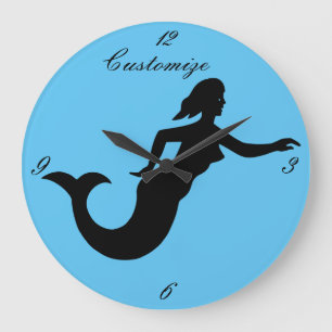 Reloj Redondo Grande Silhouette de sirena Thunder_Cove