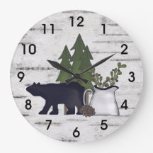 Silhouette rural rústica oso y árboles en Birch