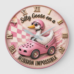 Reloj Redondo Grande Silly Goose on a Mission Impossible Funny Goose 