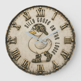 Reloj Redondo Grande Silly Goose On The Loose Funny Duc