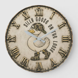 Reloj Redondo Grande Silly Goose On The Loose Funny Duc