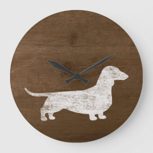 Reloj Redondo Grande Silueta de Dachshund