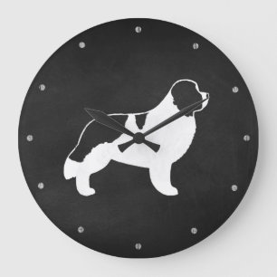 Reloj Redondo Grande Silueta de Landseer Terranova