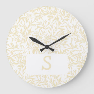 Reloj Redondo Grande Silueta de Torbellino de Sauce - Amarillo