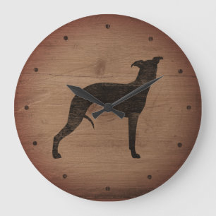 Reloj Redondo Grande Silueta de Whippet