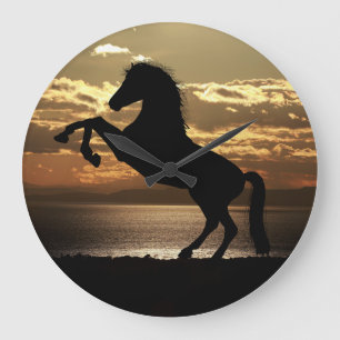 Reloj Redondo Grande Silueta del caballo