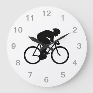 Reloj Redondo Grande Silueta del ciclista