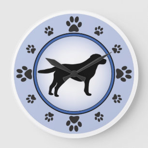 Reloj Redondo Grande Silueta del labrador retriever