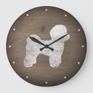 Reloj Redondo Grande Silueta maltesa rústica